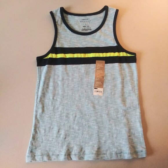Sonoma Life & Style boy's size 7 turquoise and white marbled tank top - Picture 1 of 9